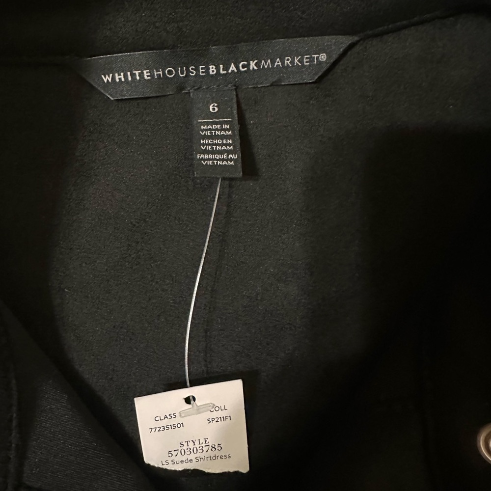 White House Black Market Vegan Suede Shirtdress Size 6 NWT - Picture 11 of 12